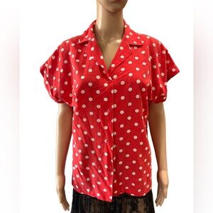 Vintage 70’s handmade Red Polka Dot Women's Top-M/L